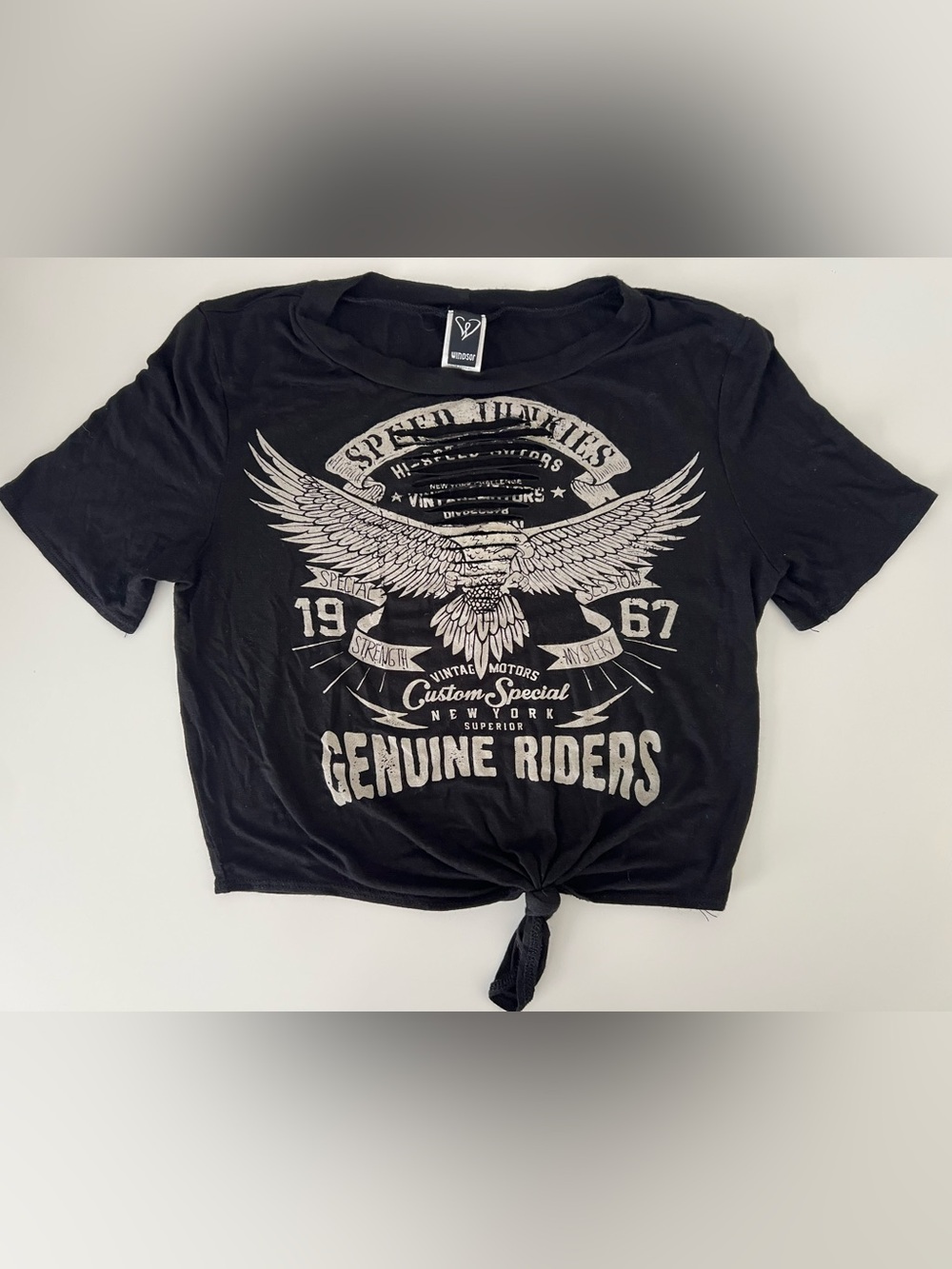 Windsor Black Tee with Cream Eagle Graphic